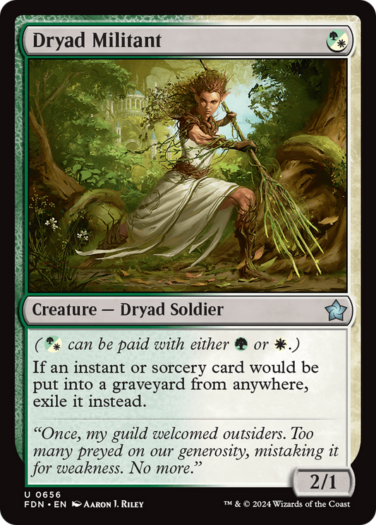 Dryad Militant (FDN-656) - Foundations - Premium MTG Single from Wizards of the Coast - Just $0.25! Shop now at Game Crave Tournament Store