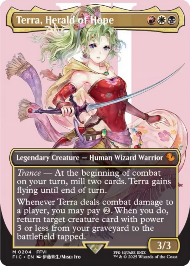 Terra, Herald of Hope (FIC-204) - Commander: FINAL FANTASY (Borderless) Foil - Premium MTG Single from Wizards of the Coast - Just $27.70! Shop now at Game Crave Tournament Store