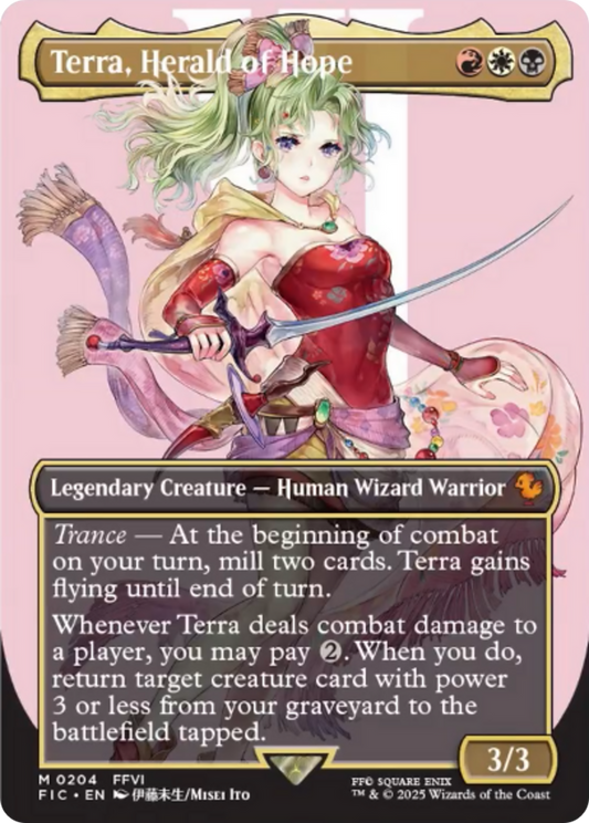 Terra, Herald of Hope (FIC-204) - Commander: FINAL FANTASY (Borderless) Foil - Premium MTG Single from Wizards of the Coast - Just $27.70! Shop now at Game Crave Tournament Store