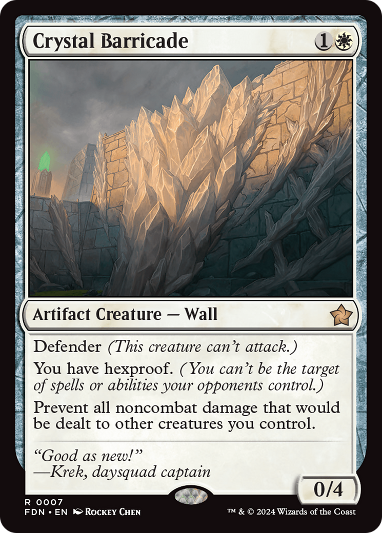 Crystal Barricade (FDN-007) - Foundations - Premium MTG Single from Wizards of the Coast - Just $1.03! Shop now at Game Crave Tournament Store