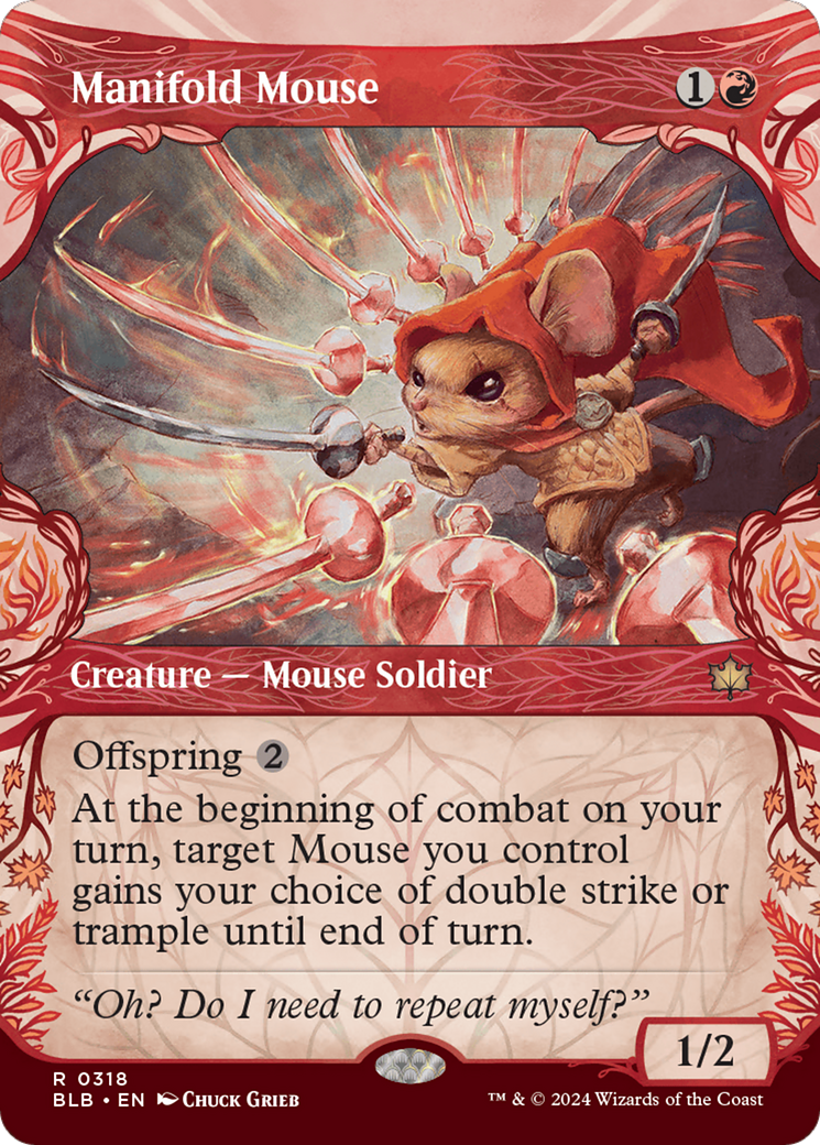 Manifold Mouse (BLB-318) - Bloomburrow: (Showcase) - Premium MTG Single from Wizards of the Coast - Just $3.14! Shop now at Game Crave Tournament Store