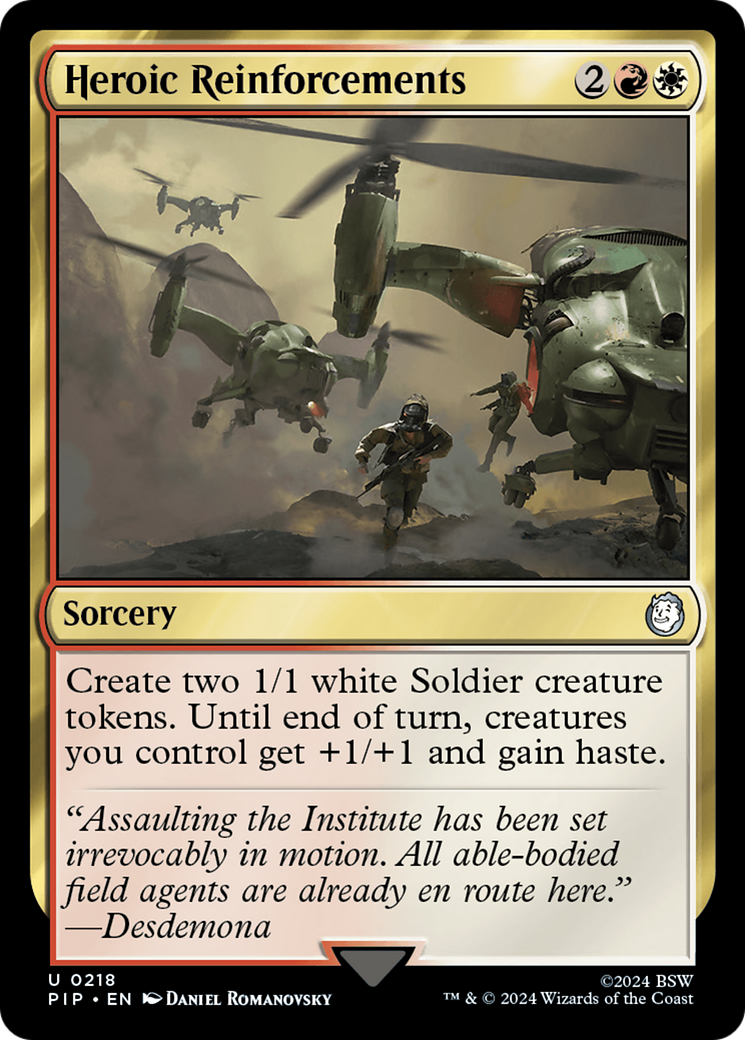Heroic Reinforcements (PIP-218) - Fallout Foil - Premium MTG Single from Wizards of the Coast - Just $0.25! Shop now at Game Crave Tournament Store