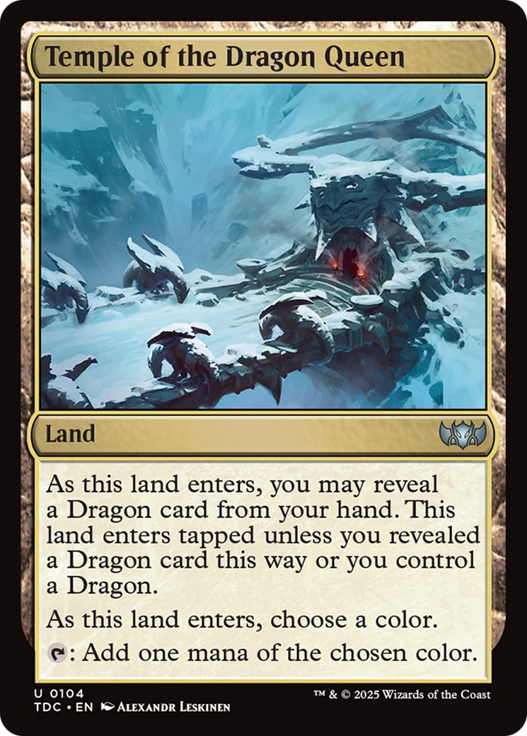 Temple of the Dragon Queen (TDC-104) - Tarkir: Dragonstorm Commander - Premium MTG Single from Wizards of the Coast - Just $0.08! Shop now at Game Crave Tournament Store
