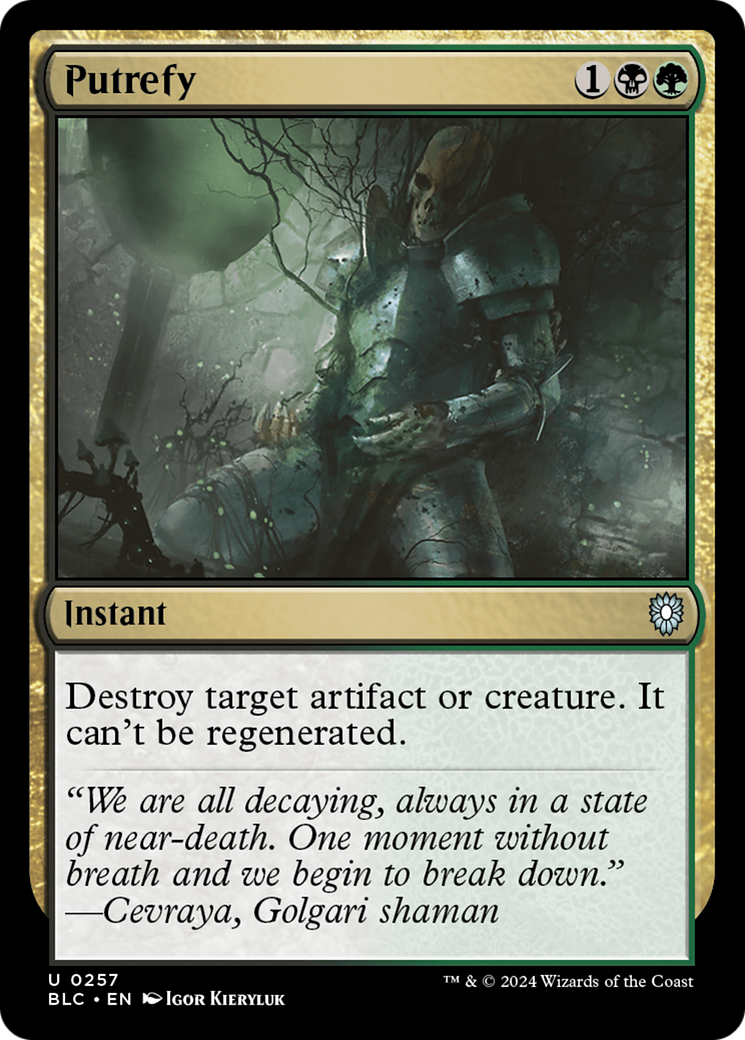 Putrefy (BLC-257) - Bloomburrow Commander - Premium MTG Single from Wizards of the Coast - Just $0.25! Shop now at Game Crave Tournament Store