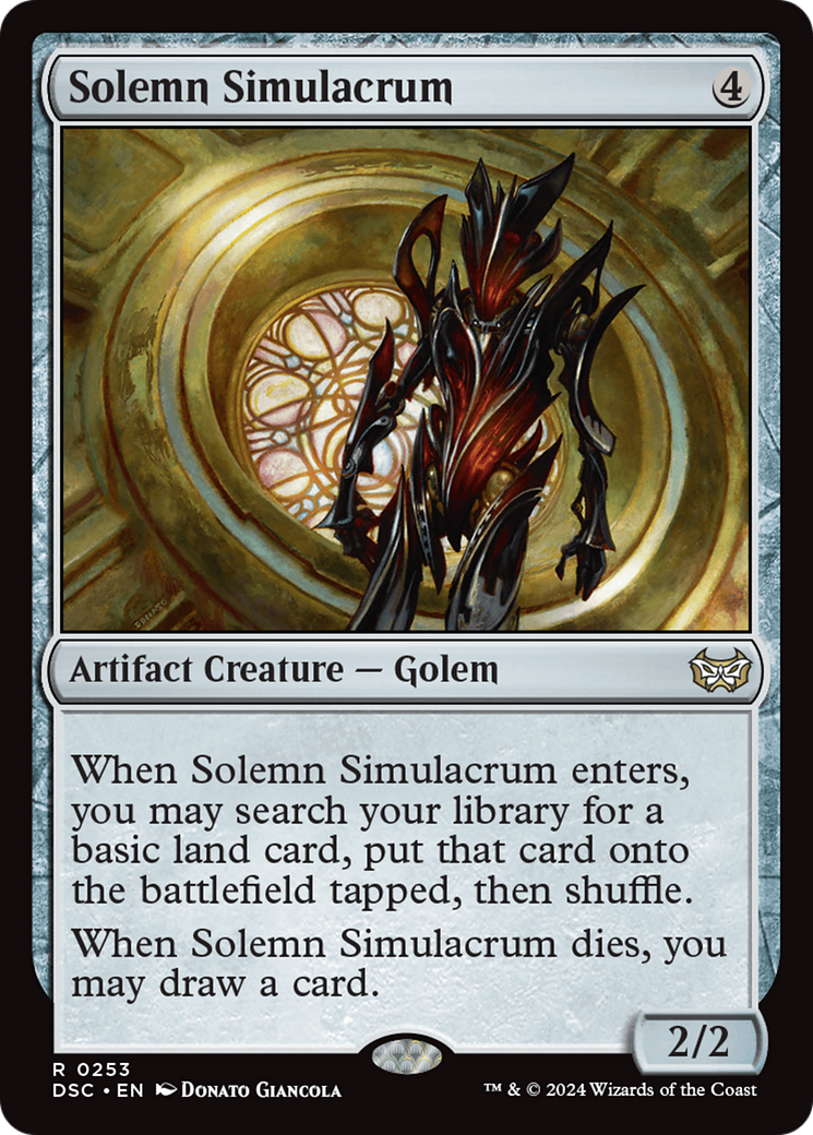 Solemn Simulacrum (DSC-253) - Duskmourn: House of Horror Commander - Premium MTG Single from Wizards of the Coast - Just $0.26! Shop now at Game Crave Tournament Store