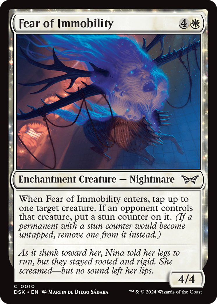 Fear of Immobility (DSK-010) - Duskmourn: House of Horror: (nyxtouched) Foil - Premium MTG Single from Wizards of the Coast - Just $0.25! Shop now at Game Crave Tournament Store