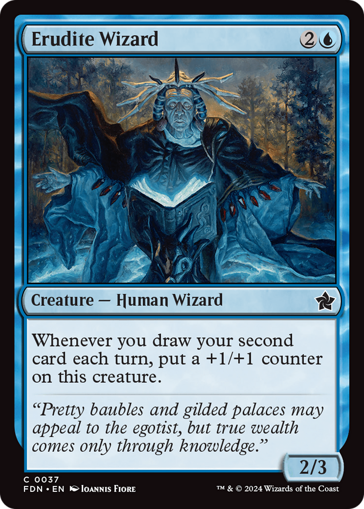 Erudite Wizard (FDN-037) - Foundations - Premium MTG Single from Wizards of the Coast - Just $0.25! Shop now at Game Crave Tournament Store