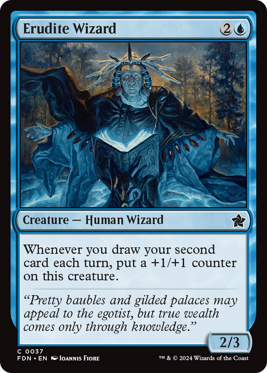 Erudite Wizard (FDN-037) - Foundations - Premium MTG Single from Wizards of the Coast - Just $0.25! Shop now at Game Crave Tournament Store