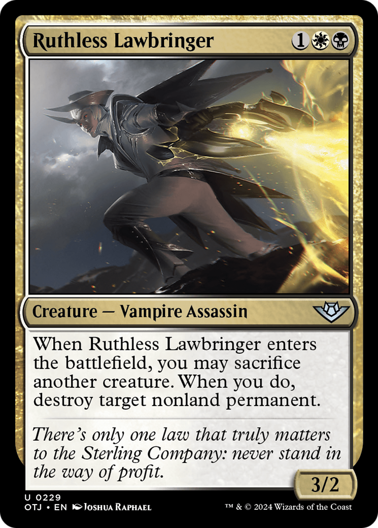 Ruthless Lawbringer (OTJ-229) - Outlaws of Thunder Junction Foil - Premium MTG Single from Wizards of the Coast - Just $0.25! Shop now at Game Crave Tournament Store