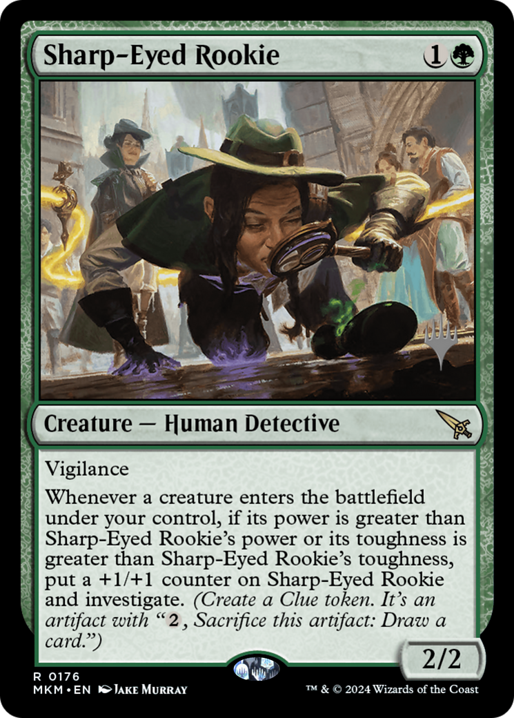 Sharp-Eyed Rookie (PMKM-176P) - Murders at Karlov Manor Promos - Premium MTG Single from Wizards of the Coast - Just $0.25! Shop now at Game Crave Tournament Store