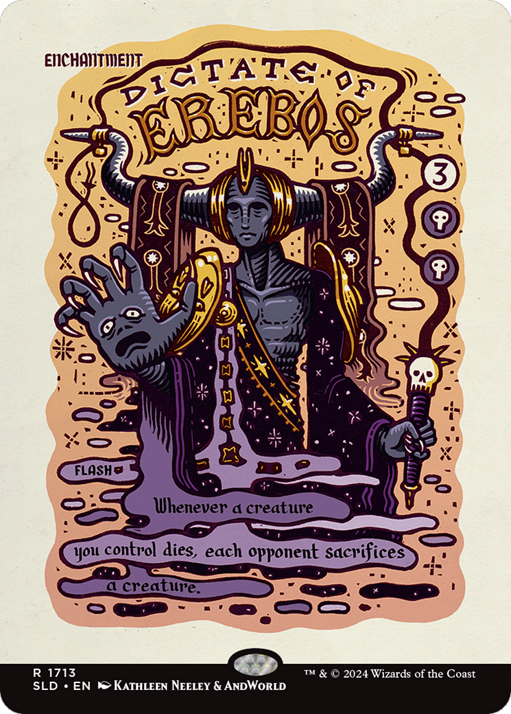 Dictate of Erebos (SLD-1713) - Secret Lair Drop (Borderless) Foil - Premium MTG Single from Wizards of the Coast - Just $0! Shop now at Game Crave Tournament Store