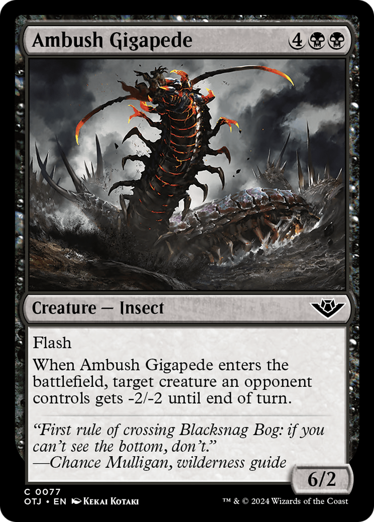 Ambush Gigapede (OTJ-077) - Outlaws of Thunder Junction - Premium MTG Single from Wizards of the Coast - Just $0.25! Shop now at Game Crave Tournament Store