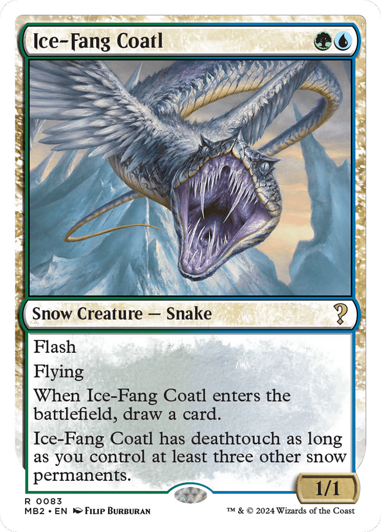 Ice-Fang Coatl (MB2-083) - Mystery Booster 2: (snow) - Premium MTG Single from Wizards of the Coast - Just $0.38! Shop now at Game Crave Tournament Store