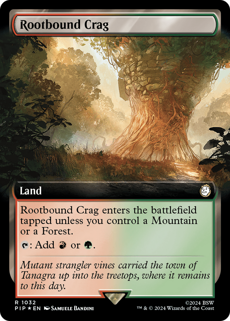 Rootbound Crag (PIP-1032) - Fallout: (Extended Art) - Premium MTG Single from Wizards of the Coast - Just $7.03! Shop now at Game Crave Tournament Store