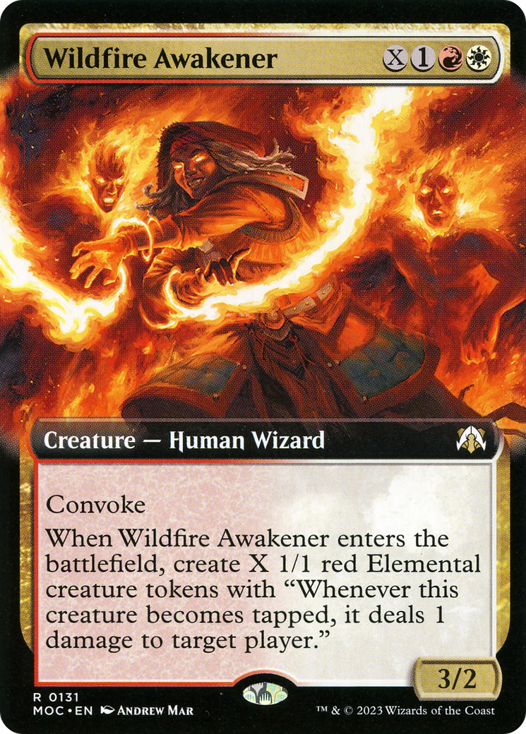 Wildfire Awakener (MOC-131) - March of the Machine Commander: (Extended Art) - Premium MTG Single from Wizards of the Coast - Just $0.23! Shop now at Game Crave Tournament Store