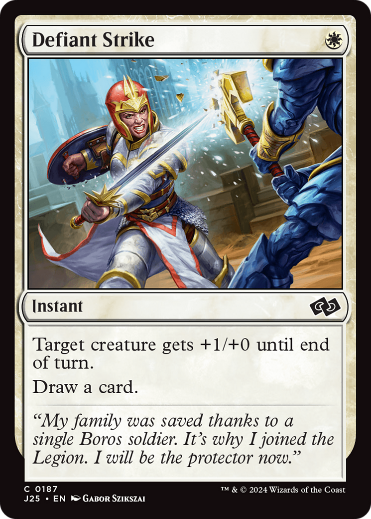 Defiant Strike (J25-187) - Foundations Jumpstart - Premium MTG Single from Wizards of the Coast - Just $0.25! Shop now at Game Crave Tournament Store