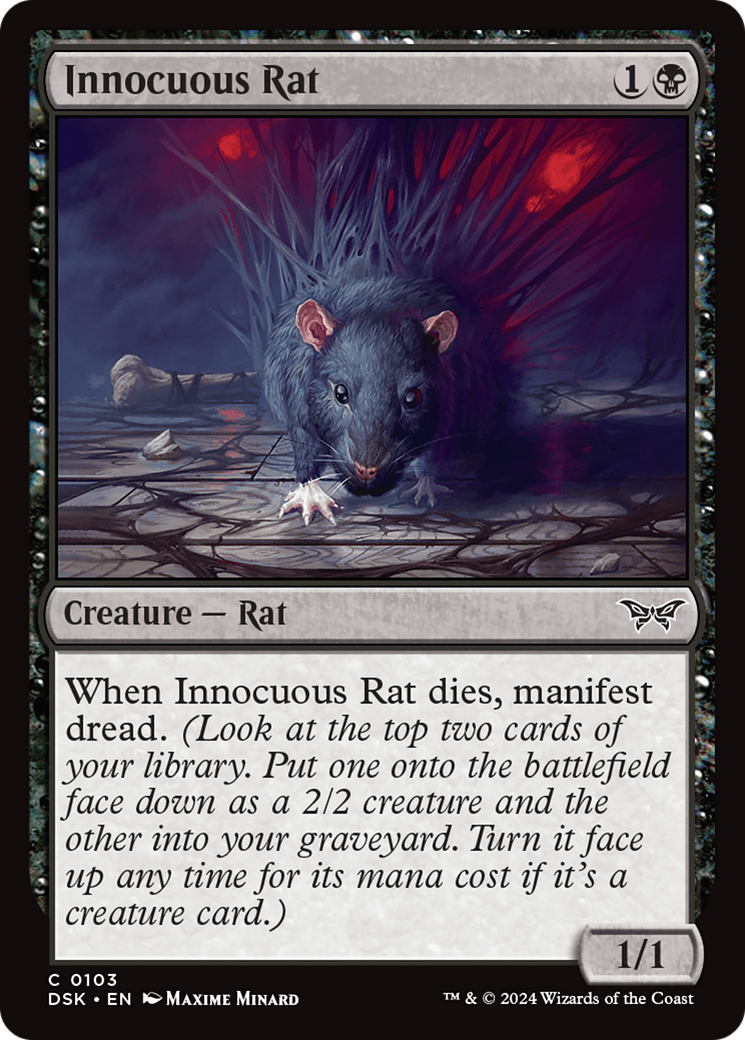 Innocuous Rat (DSK-103) - Duskmourn: House of Horror - Premium MTG Single from Wizards of the Coast - Just $0.25! Shop now at Game Crave Tournament Store