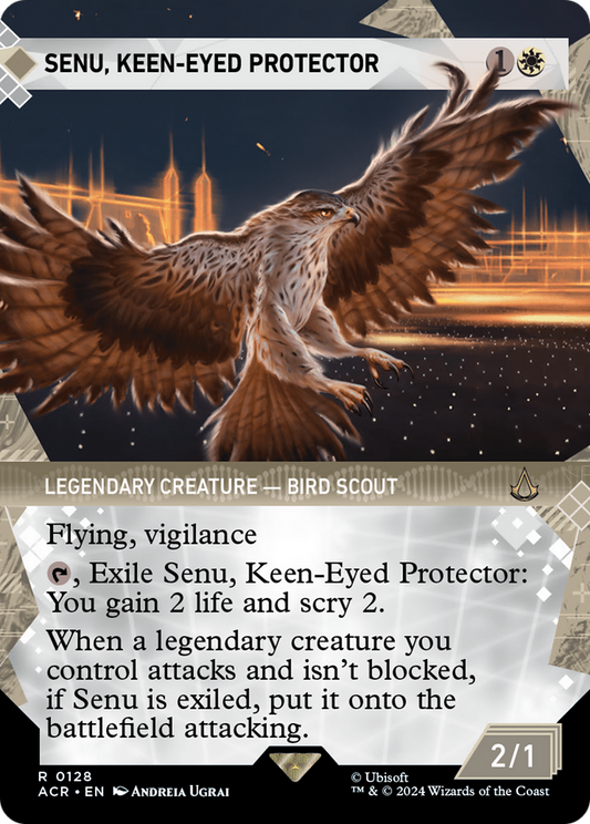 Senu, Keen-Eyed Protector (ACR-128) - Assassin's Creed: (Showcase) (Borderless) Foil - Premium MTG Single from Wizards of the Coast - Just $1.62! Shop now at Game Crave Tournament Store