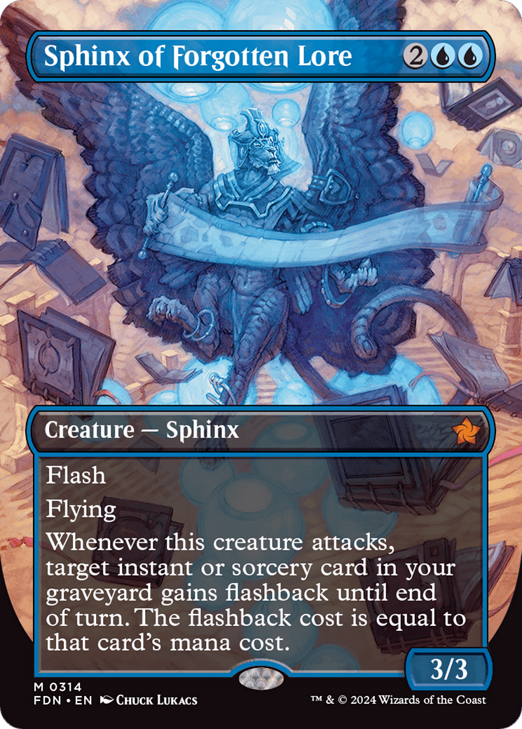 Sphinx of Forgotten Lore (FDN-314) - Foundations (Borderless) Foil - Premium MTG Single from Wizards of the Coast - Just $1.80! Shop now at Game Crave Tournament Store