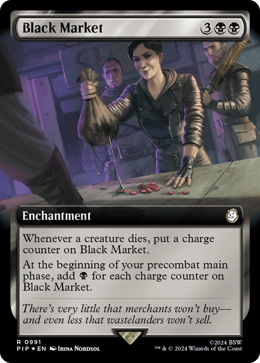 Black Market (PIP-991) - Fallout: (Extended Art) - Premium MTG Single from Wizards of the Coast - Just $3.83! Shop now at Game Crave Tournament Store