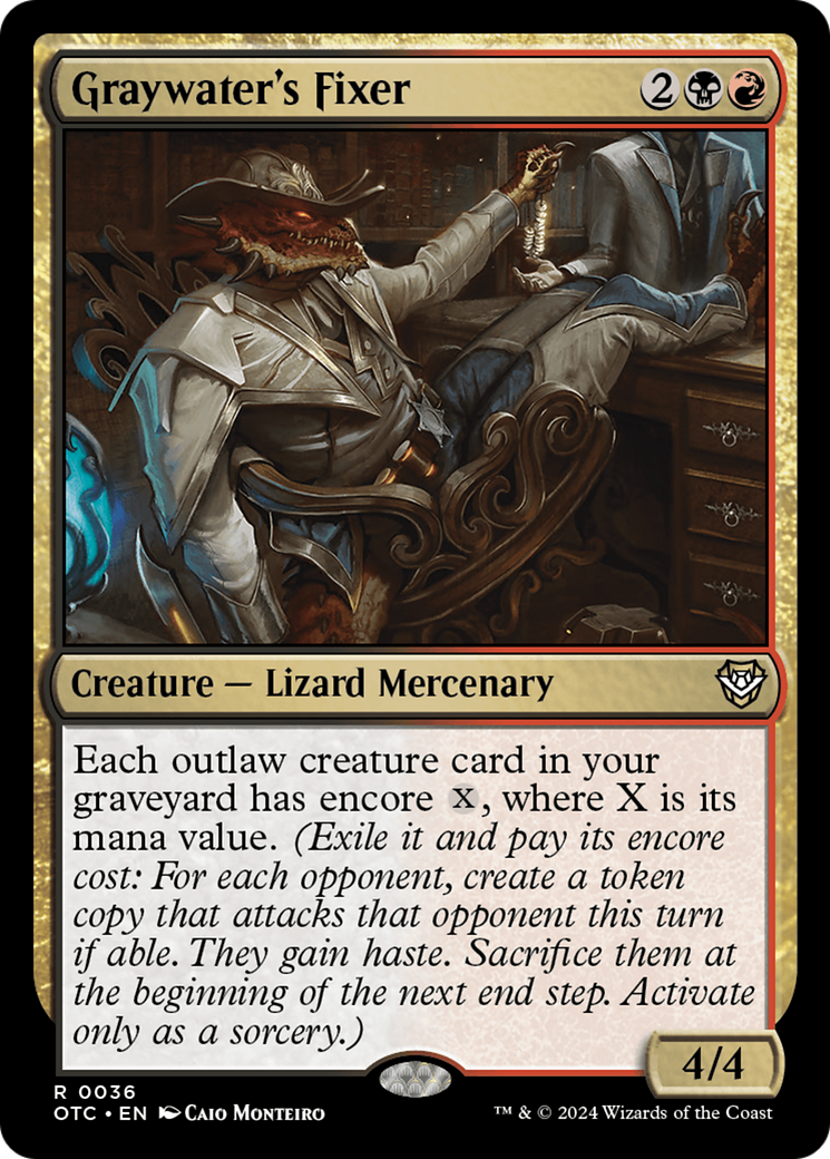 Graywater's Fixer (OTC-036) - Outlaws of Thunder Junction Commander - Premium MTG Single from Wizards of the Coast - Just $0.25! Shop now at Game Crave Tournament Store