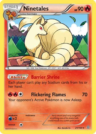 Ninetales 21/160 - Primal Clash Reverse Holofoil