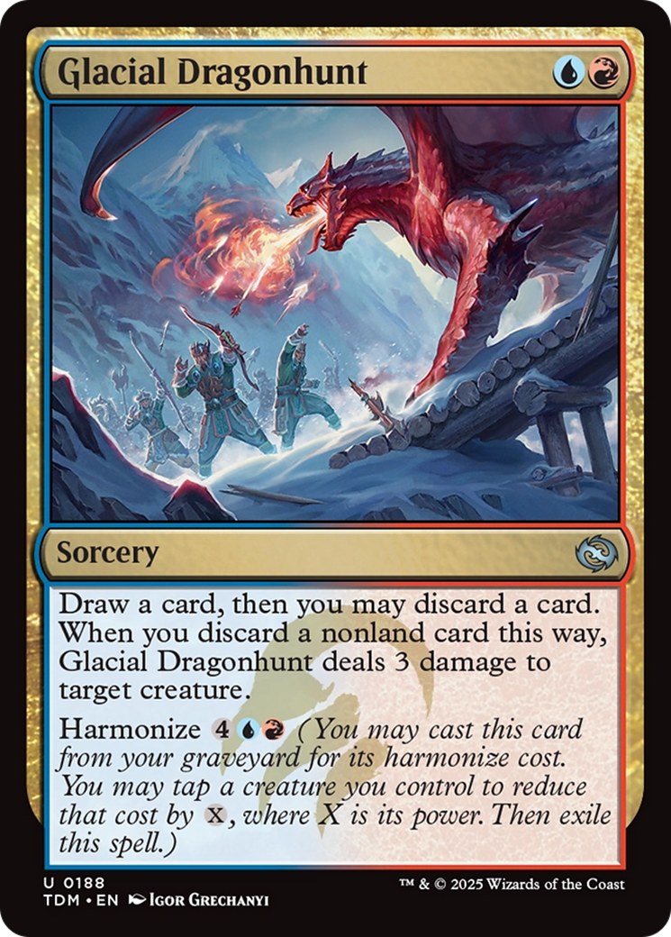 Glacial Dragonhunt (TDM-188) - Tarkir: Dragonstorm - Premium MTG Single from Wizards of the Coast - Just $0.08! Shop now at Game Crave Tournament Store