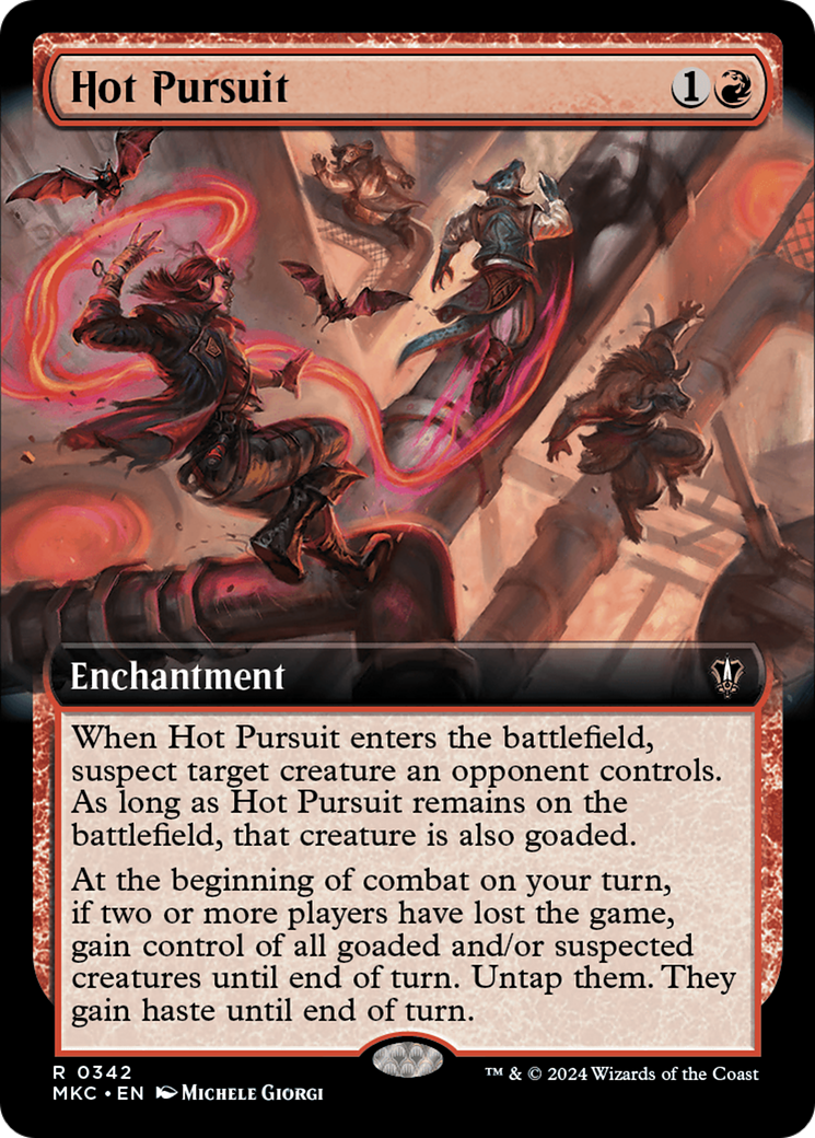 Hot Pursuit (MKC-342) - Murders at Karlov Manor Commander: (Extended Art) - Premium MTG Single from Wizards of the Coast - Just $0.26! Shop now at Game Crave Tournament Store