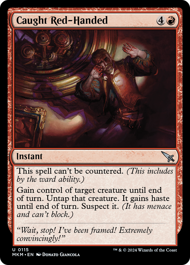Caught Red-Handed (MKM-115) - Murders at Karlov Manor Foil - Premium MTG Single from Wizards of the Coast - Just $0.25! Shop now at Game Crave Tournament Store