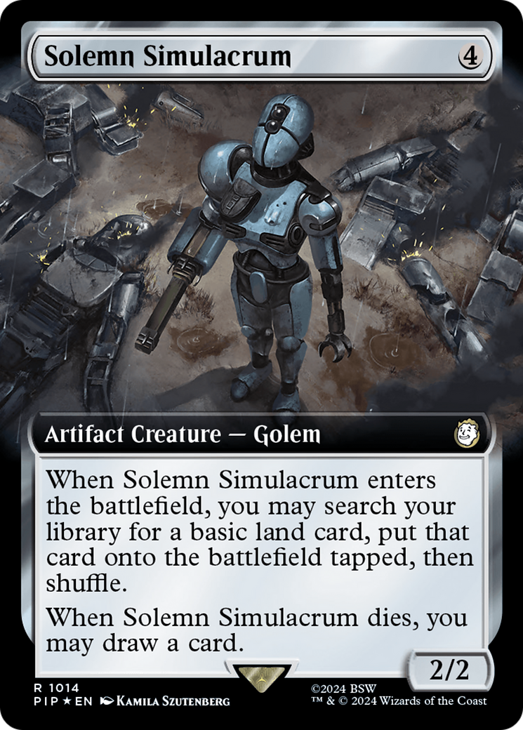 Solemn Simulacrum (PIP-1014) - Fallout: (Extended Art) Foil - Premium MTG Single from Wizards of the Coast - Just $3.43! Shop now at Game Crave Tournament Store