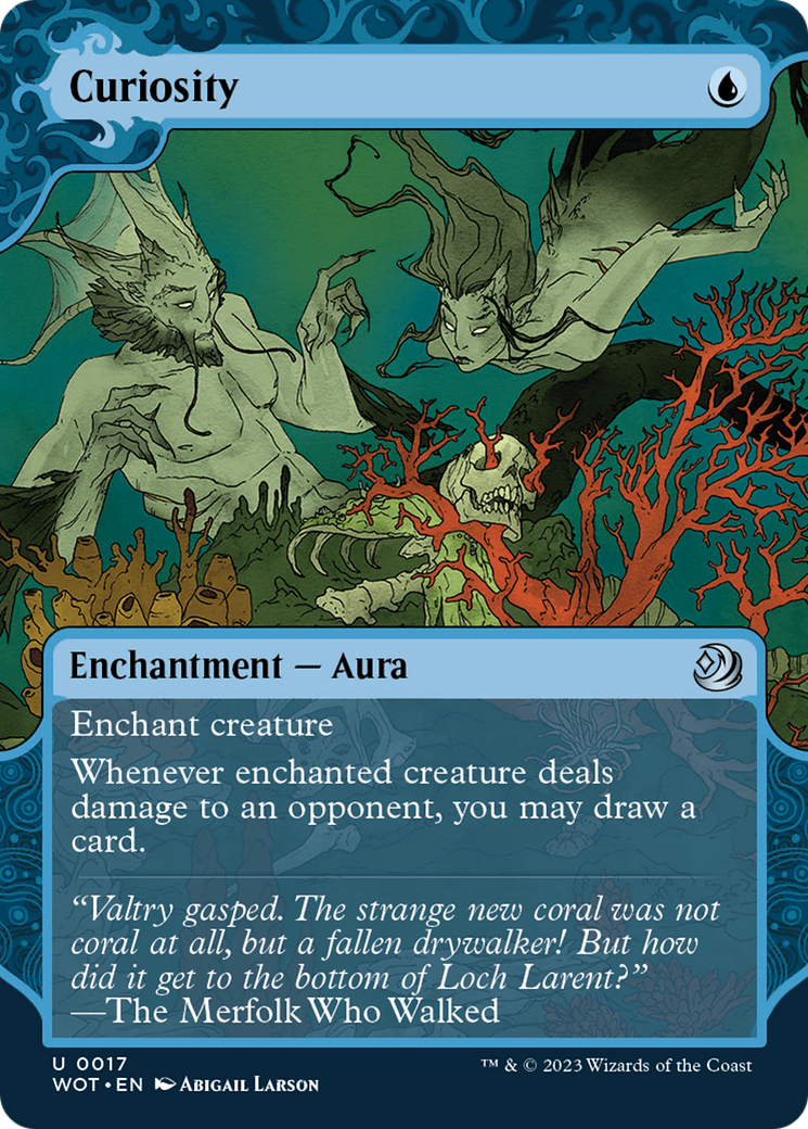 Curiosity (WOT-017) - Wilds of Eldraine: Enchanting Tales: (Showcase) (Borderless) - Premium MTG Single from Wizards of the Coast - Just $0.30! Shop now at Game Crave Tournament Store