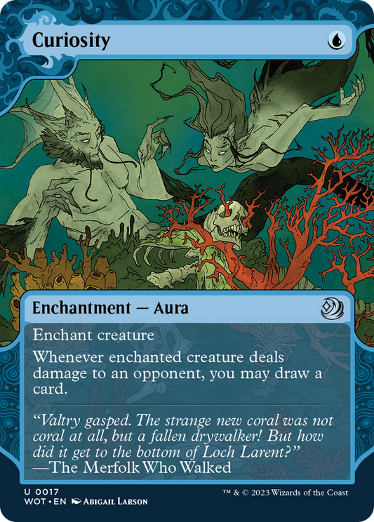 Curiosity (WOT-017) - Wilds of Eldraine: Enchanting Tales: (Showcase) (Borderless) - Premium MTG Single from Wizards of the Coast - Just $0.30! Shop now at Game Crave Tournament Store