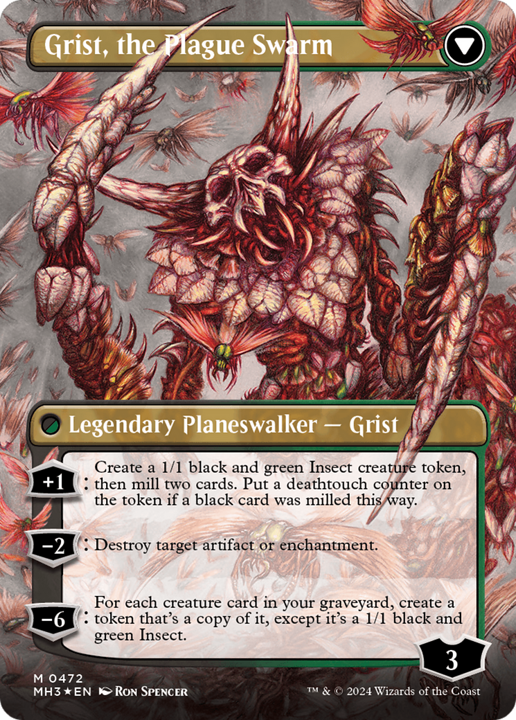 Grist, Voracious Larva // Grist, the Plague Swarm (MH3-472) - Modern Horizons 3 (Borderless) Foil - Premium MTG Single from Wizards of the Coast - Just $9.45! Shop now at Game Crave Tournament Store