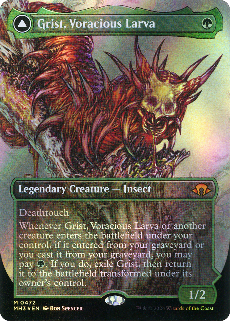 Grist, Voracious Larva // Grist, the Plague Swarm (MH3-472) - Modern Horizons 3 (Borderless) Foil - Premium MTG Single from Wizards of the Coast - Just $9.45! Shop now at Game Crave Tournament Store