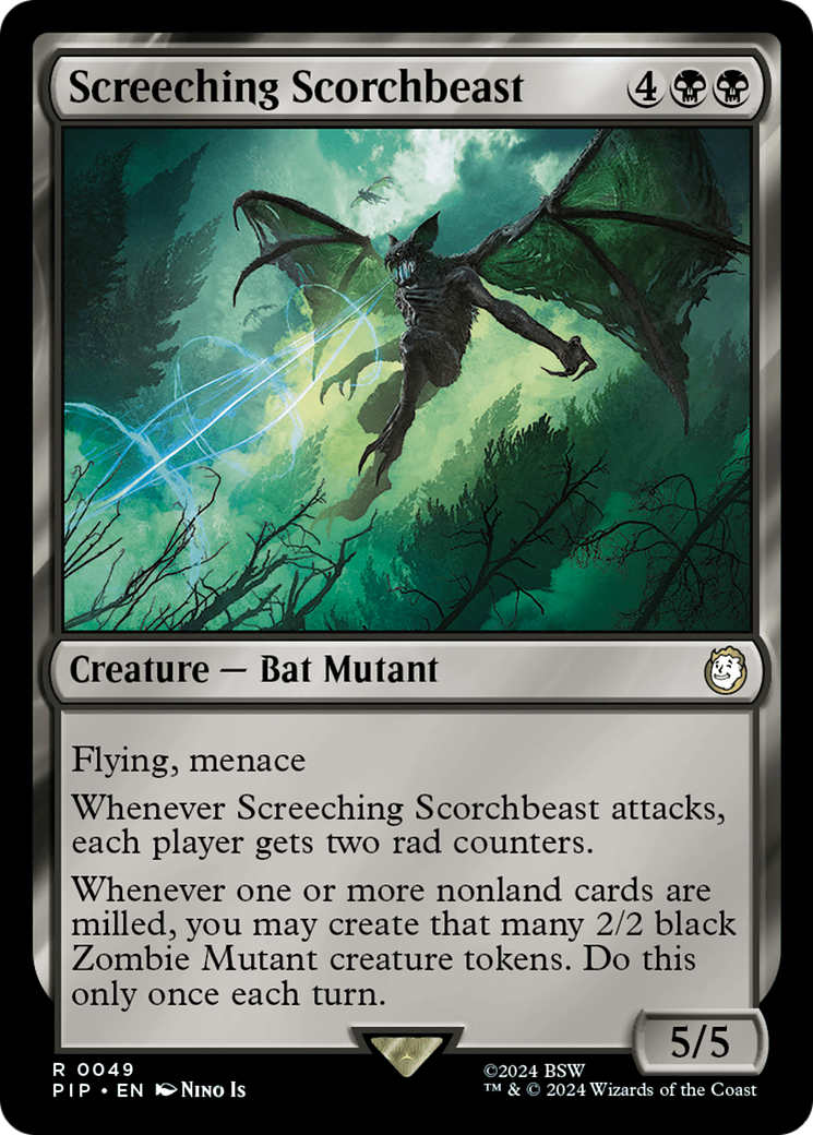 Screeching Scorchbeast (PIP-049) - Fallout Foil - Premium MTG Single from Wizards of the Coast - Just $1.42! Shop now at Game Crave Tournament Store
