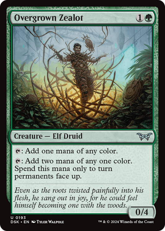 Overgrown Zealot (DSK-193) - Duskmourn: House of Horror - Premium MTG Single from Wizards of the Coast - Just $0.25! Shop now at Game Crave Tournament Store