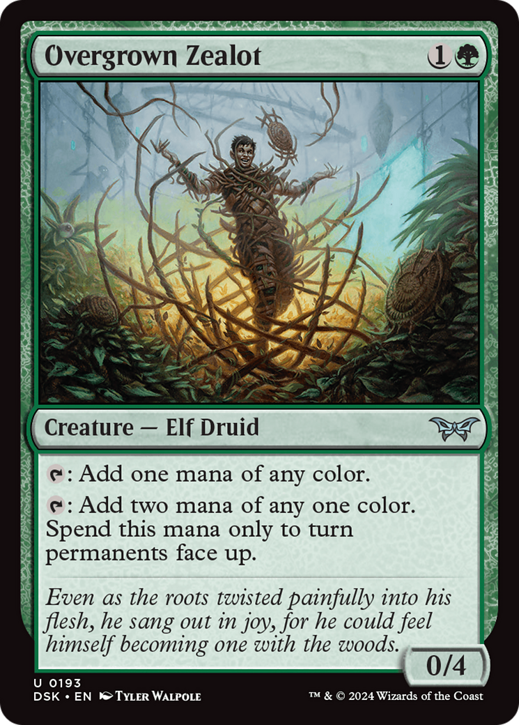 Overgrown Zealot (DSK-193) - Duskmourn: House of Horror Foil - Premium MTG Single from Wizards of the Coast - Just $0.25! Shop now at Game Crave Tournament Store