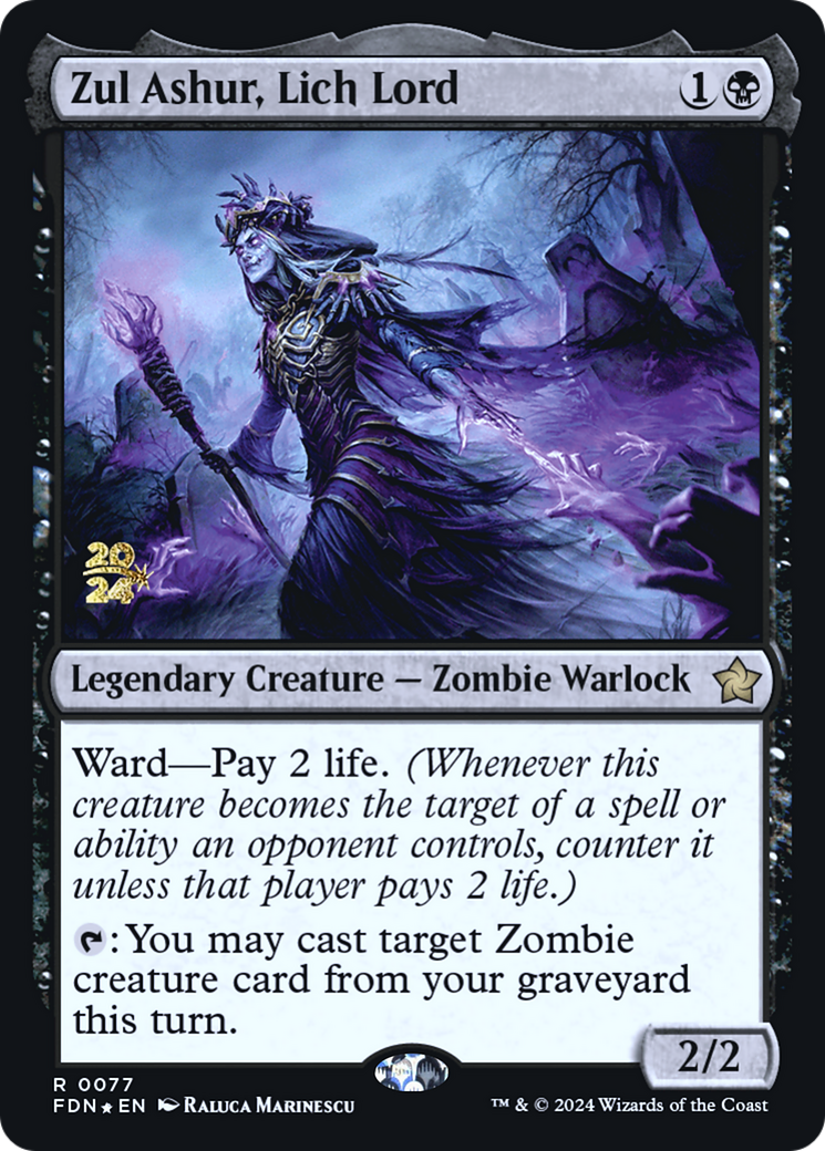 Zul Ashur, Lich Lord (PRE-77S) - Foundations Promos Foil - Premium MTG Single from Wizards of the Coast - Just $0.82! Shop now at Game Crave Tournament Store