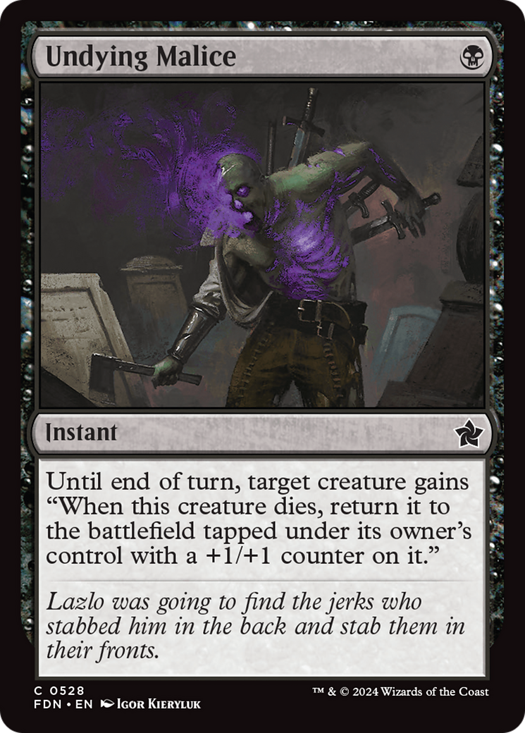 Undying Malice (FDN-528) - Foundations - Premium MTG Single from Wizards of the Coast - Just $0.25! Shop now at Game Crave Tournament Store