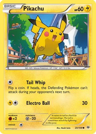 Pikachu 20/108 - Roaring Skies Reverse Holofoil