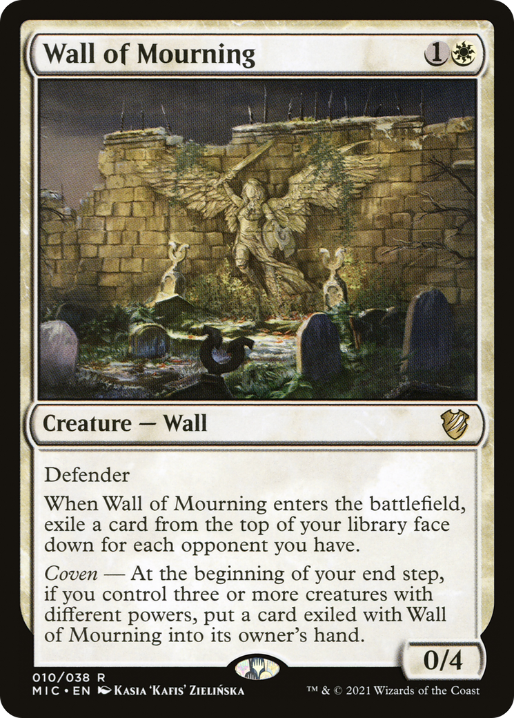 Wall of Mourning (MIC-010) - Midnight Hunt Commander - Premium MTG Single from Wizards of the Coast - Just $0.08! Shop now at Game Crave Tournament Store