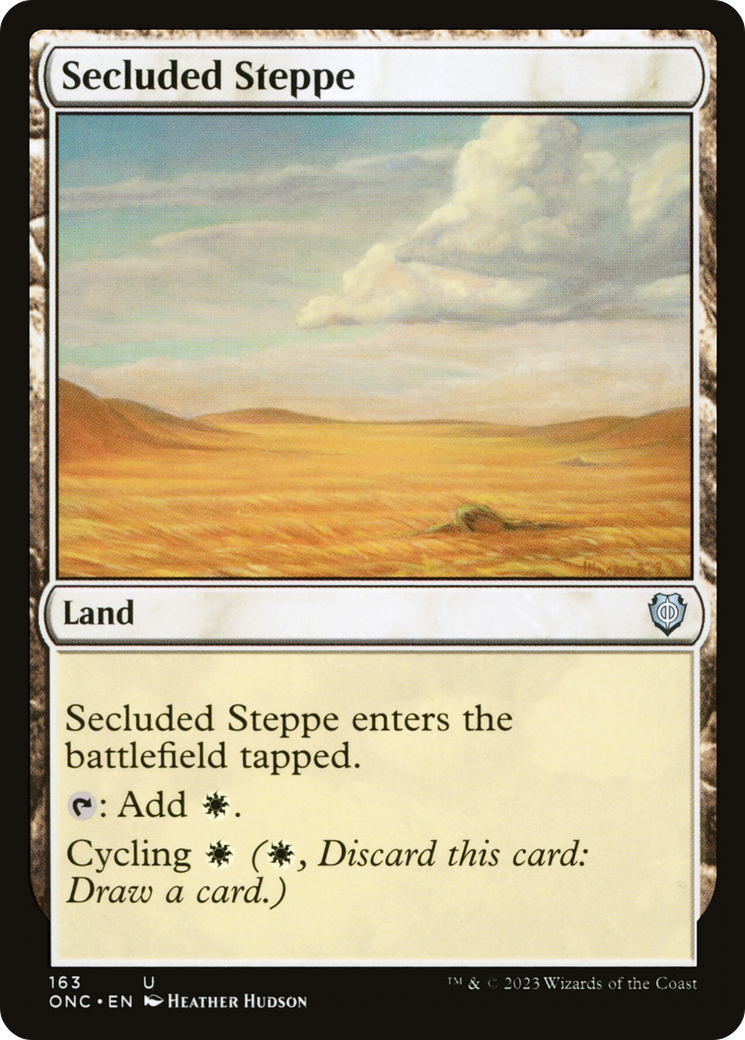 Secluded Steppe (ONC-163) - Phyrexia: All Will Be One Commander - Premium MTG Single from Wizards of the Coast - Just $0.25! Shop now at Game Crave Tournament Store