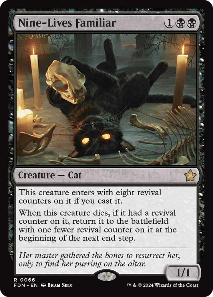 Nine-Lives Familiar (FDN-066) - Foundations - Premium MTG Single from Wizards of the Coast - Just $0.85! Shop now at Game Crave Tournament Store