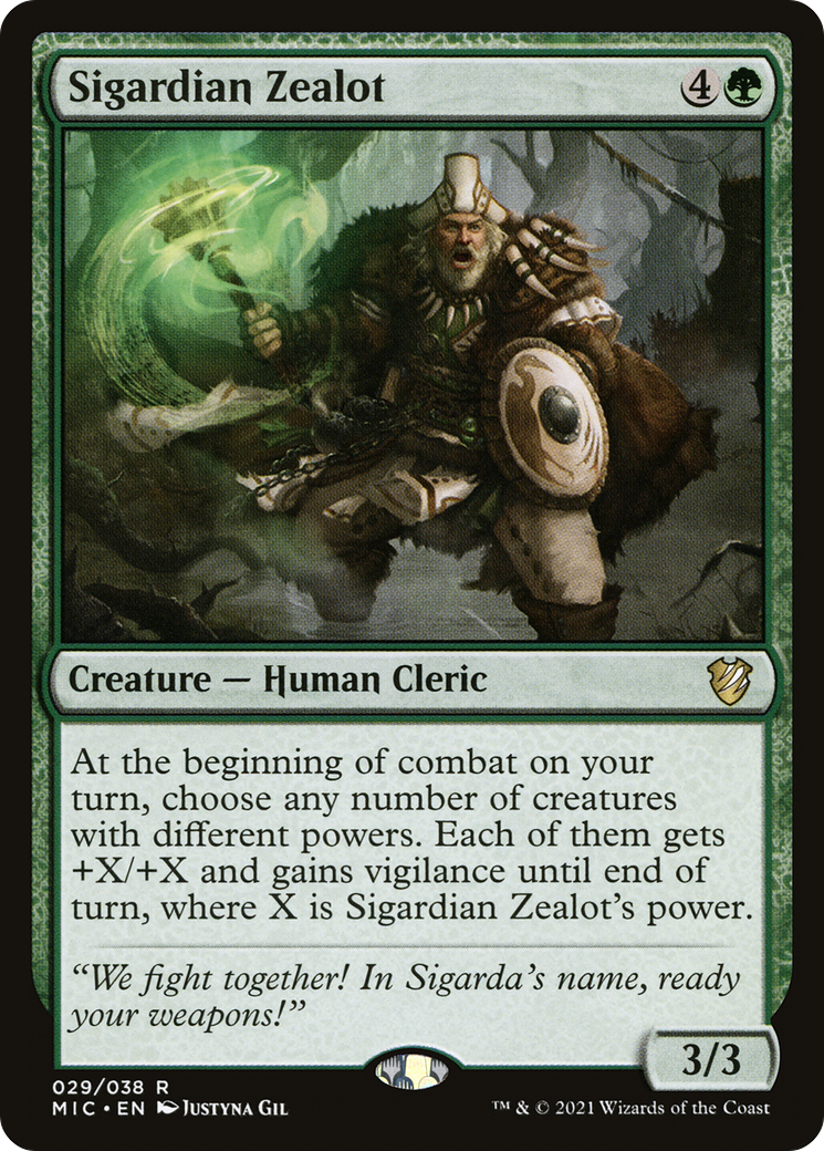 Sigardian Zealot (MIC-029) - Midnight Hunt Commander - Premium MTG Single from Wizards of the Coast - Just $0.08! Shop now at Game Crave Tournament Store
