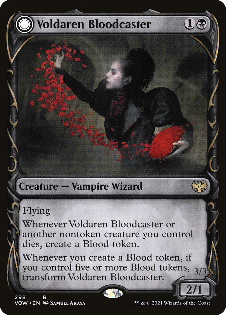 Voldaren Bloodcaster // Bloodbat Summoner (VOW-298) - Innistrad: Crimson Vow: (Showcase, Double Faced Transform) - Premium MTG Single from Wizards of the Coast - Just $0.08! Shop now at Game Crave Tournament Store