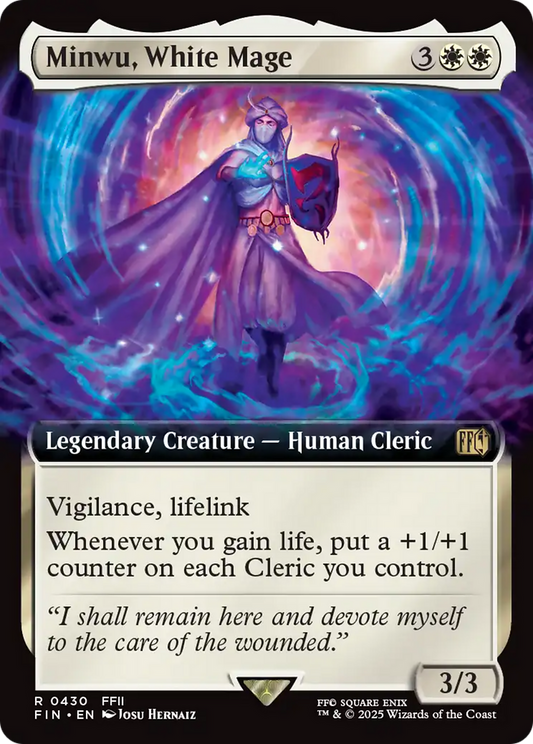 Minwu, White Mage (FIN-430) - FINAL FANTASY: (Extended Art) - Premium MTG Single from Wizards of the Coast - Just $0.35! Shop now at Game Crave Tournament Store