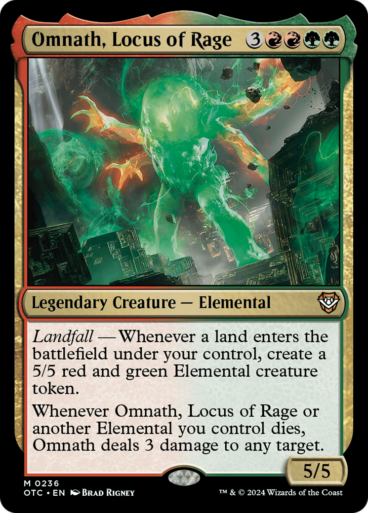 Omnath, Locus of Rage (OTC-236) - Outlaws of Thunder Junction Commander - Premium MTG Single from Wizards of the Coast - Just $1.33! Shop now at Game Crave Tournament Store