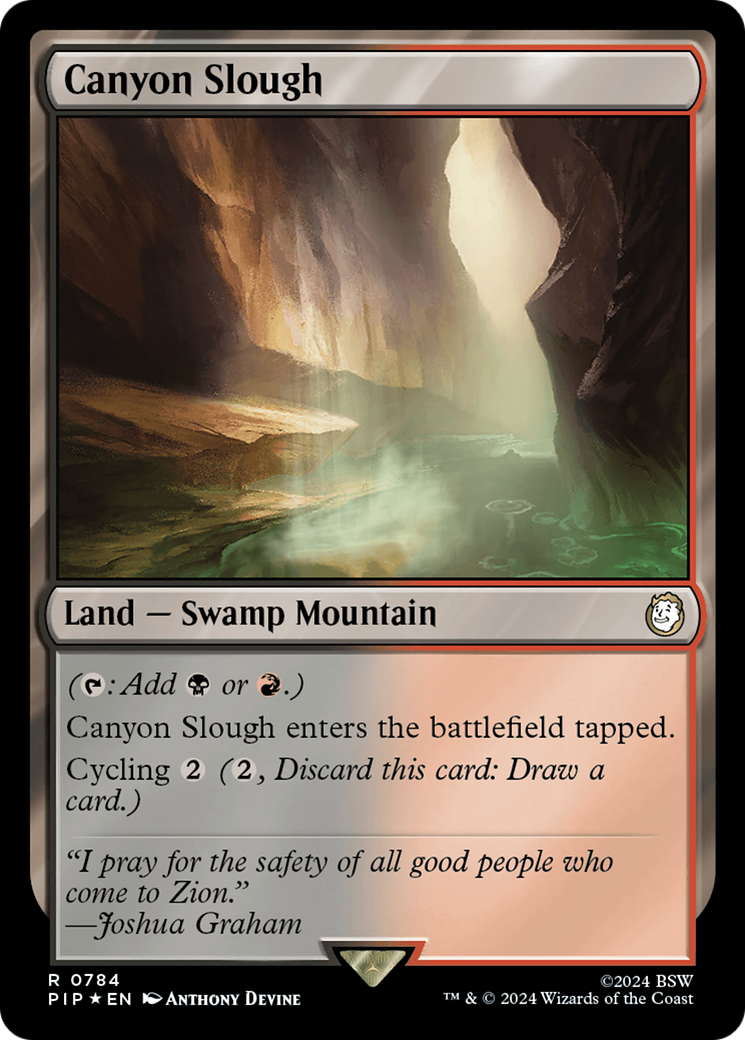 Canyon Slough (PIP-784) - Fallout - Premium MTG Single from Wizards of the Coast - Just $0.62! Shop now at Game Crave Tournament Store