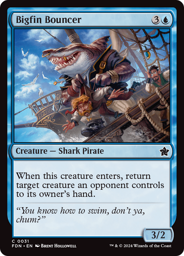 Bigfin Bouncer (FDN-031) - Foundations - Premium MTG Single from Wizards of the Coast - Just $0.25! Shop now at Game Crave Tournament Store