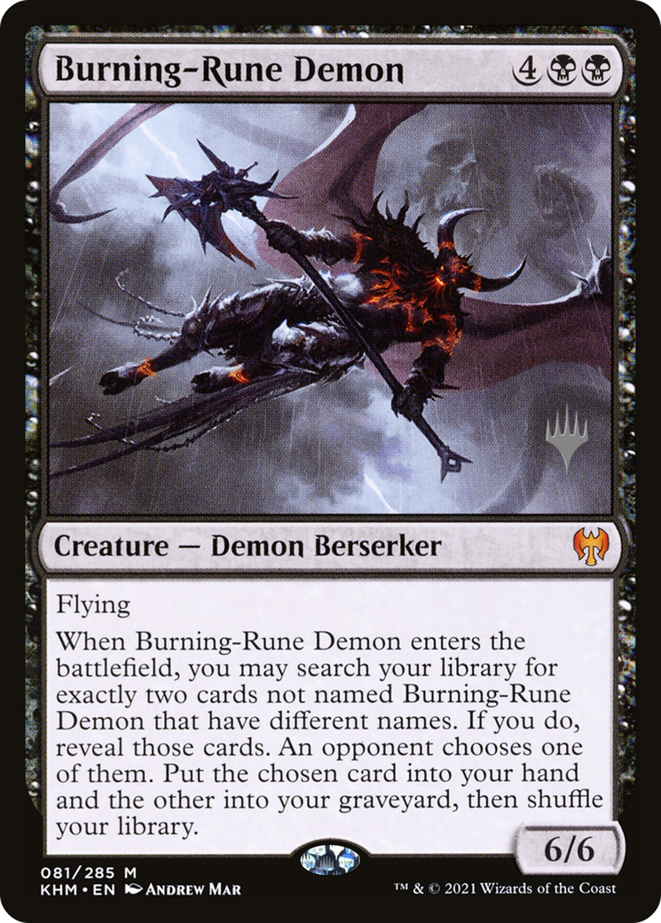 Burning-Rune Demon (PKHM-81P) - Kaldheim Promos